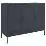 Credenza Antracite 100,5x39x79 cm in Acciaio Laminato a Freddo