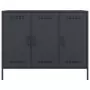 Credenza Antracite 100,5x39x79 cm in Acciaio Laminato a Freddo