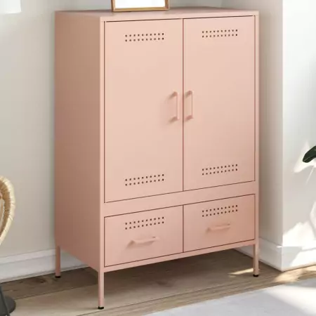 Credenza Rosa 68x39x101,5 cm in Acciaio Laminato a Freddo