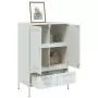 Credenza Bianca 68x39x101,5 cm in Acciaio Laminato a Freddo