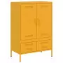 Credenza Giallo Senape 68x39x101,5 cm Acciaio Laminato Freddo