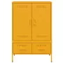 Credenza Giallo Senape 68x39x101,5 cm Acciaio Laminato Freddo