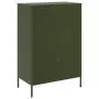 Credenza Verde Oliva 68x39x101,5 cm Acciaio Laminato a Freddo