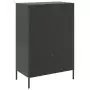 Credenza Nera 68x39x101,5 cm in Acciaio Laminato a Freddo