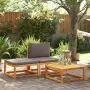 Set Divano da Giardino 3pz con Cuscini Legno Massello di Acacia