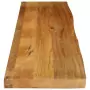 Piano Tavolo Bordi Vivi 180x40x2,5 cm Legno Massello di Mango