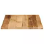 Piano Tavolo Bordi Vivi 80x80x3,8cm Legno Massello Mango Grezzo