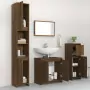 Set Mobili da Bagno 4 pz Rovere Marrone in Legno Multistrato