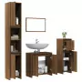 Set Mobili da Bagno 4 pz Rovere Marrone in Legno Multistrato