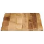 Piano Tavolo Bordi Vivi 80x60x3,8cm Legno Massello Mango Grezzo