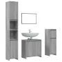 Set Mobili da Bagno 4 pz Grigio Sonoma in Legno Multistrato