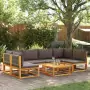 Set Divano da Giardino 7 pz con Cuscini Legno Massello Acacia