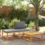 Set Divano da Giardino 3pz con Cuscini Legno Massello di Acacia