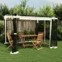 Gazebo con Pareti in Rete Crema 3x3 m in Acciaio