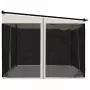 Gazebo con Pareti in Rete Crema 3x3 m in Acciaio