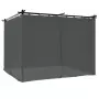 Gazebo con Tende Antracite 3x3 m in Acciaio