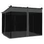 Gazebo con Pareti in Rete Antracite 3x3 m in Acciaio