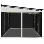 Gazebo con Pareti in Rete Crema 6x3 m in Acciaio