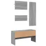 Set di Mobili da Ingresso 4 pz Grigio Sonoma Legno Multistrato