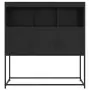 Credenza Nera 100,5x39x107 cm in Acciaio Laminato a Freddo