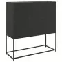 Credenza Nera 100,5x39x107 cm in Acciaio Laminato a Freddo