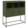 Credenza Verde Oliva 100,5x39x107 cm Acciaio Laminato a Freddo