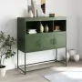 Credenza Verde Oliva 100,5x39x107 cm Acciaio Laminato a Freddo