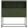 Credenza Verde Oliva 100,5x39x107 cm Acciaio Laminato a Freddo