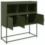 Credenza Verde Oliva 100,5x39x107 cm Acciaio Laminato a Freddo