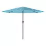 Ombrellone Giardino con Palo in Acciaio Blu 324x324x247 cm