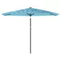 Ombrellone Giardino con Palo in Acciaio Blu 288x288x225 cm