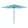 Ombrellone Giardino con Palo in Acciaio Blu 288x288x225 cm