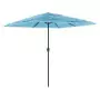 Ombrellone Giardino con Palo in Acciaio Blu 248x248x248 cm