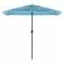 Ombrellone Giardino con Palo in Acciaio Blu 248x248x248 cm