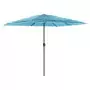 Ombrellone Giardino con Palo in Acciaio Blu 248x248x248 cm