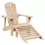 Sedia Adirondack con Ottomana in Legno Massello di Abete