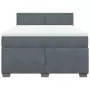 Giroletto a Molle con Materasso Grigio Scuro 140x190 cm Velluto