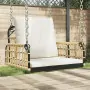 Sedia a Dondolo con Cuscini 63x58x39 cm Polyrattan e Acciaio