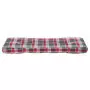 Cuscino per Pallet a Quadri Rossi 120x40x12 cm in Tessuto