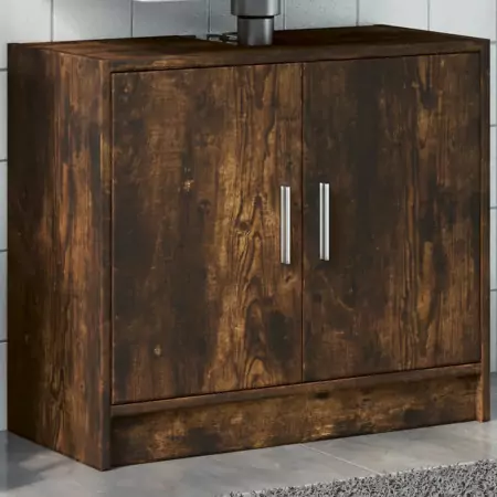 Mobile Lavabo Rovere Fumo 63x29x55 cm in Legno Multistrato