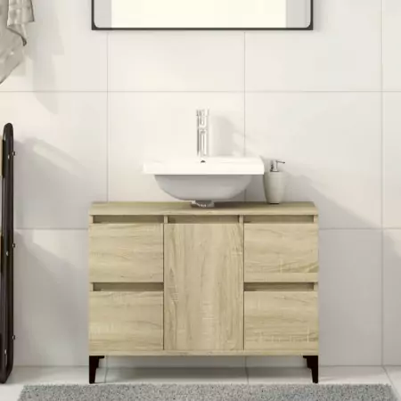 Mobile Lavabo Rovere Sonoma 80x33x60 cm in Legno Multistrato