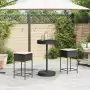 Set Bar da Giardino 3 pz con Cuscini in Polyrattan Nero