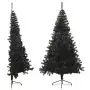 Albero di Natale Artificiale a Metà con Base Nero 240 cm PVC