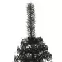 Albero di Natale Artificiale a Metà con Base Nero 240 cm PVC