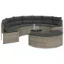 Set Divani da Giardino Semicircolare 3 pz in Polyrattan Grigio