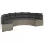 Set Divani da Giardino Semicircolare 3 pz in Polyrattan Grigio