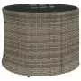 Divano da Giardino Tavolo e Cuscini Circolare Grigio Polyrattan