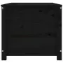 Contenitore Portaoggetti Nero 110x50x45,5cm Legno Massello Pino