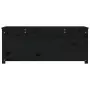 Contenitore Portaoggetti Nero 110x50x45,5cm Legno Massello Pino