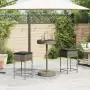 Set Bar da Giardino 3pz con Cuscini Grigio in Polyrattan